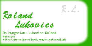 roland lukovics business card